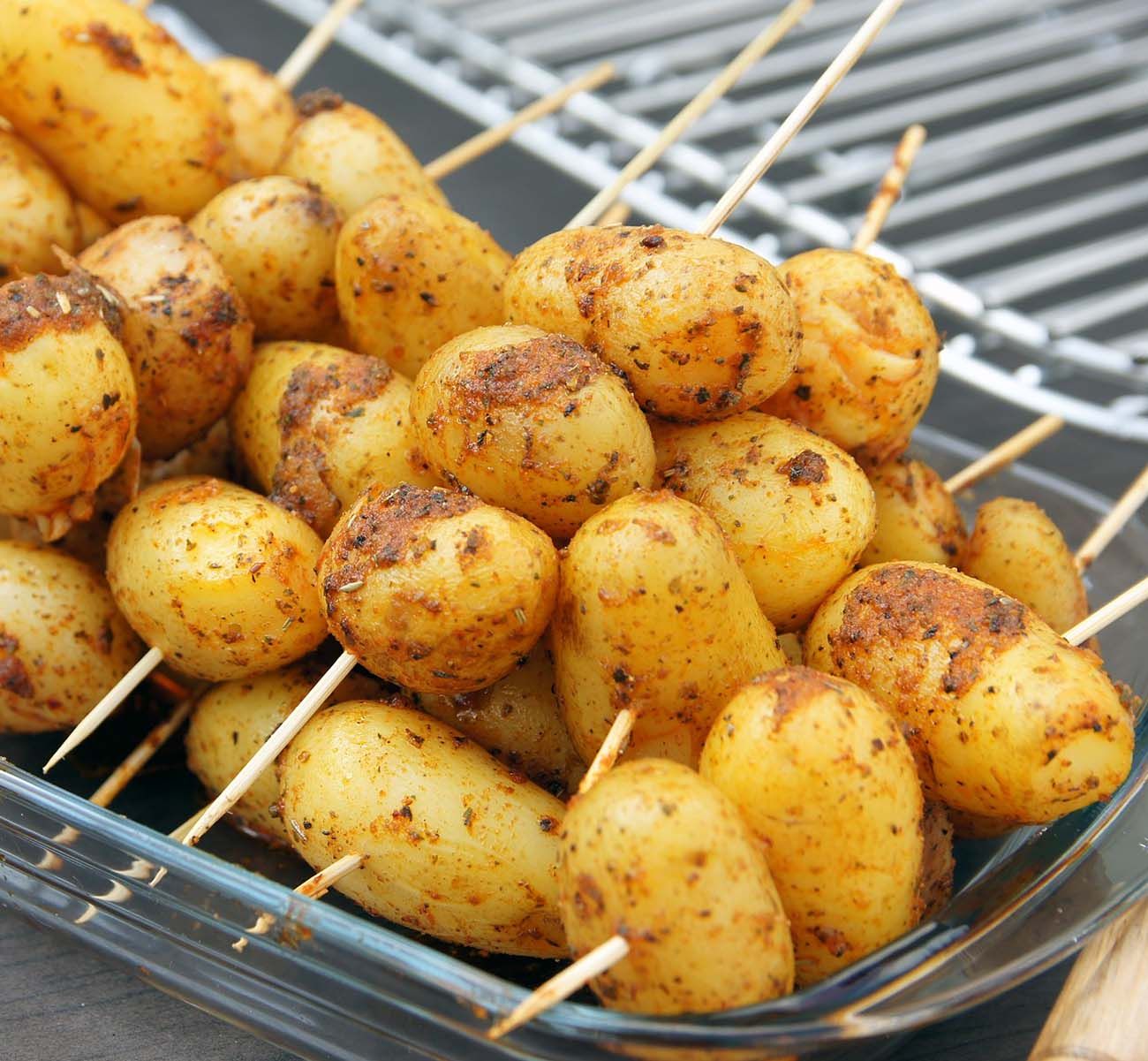 Oxford Glamping new potatoes on the grill